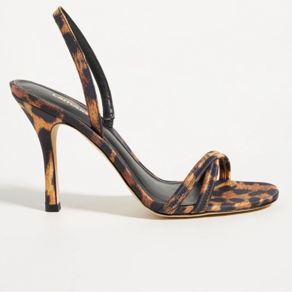 Larroude Black and Brown Patterned Heels